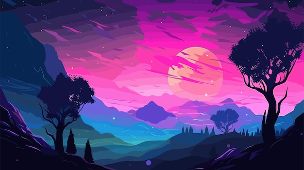 Vector gradient landscape background