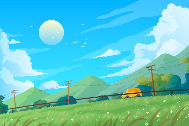 Gradient landscape illustration