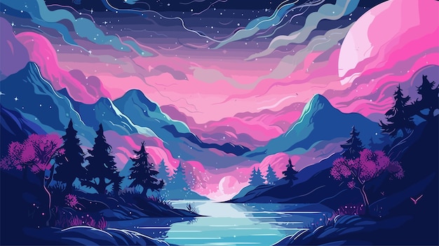 Gradient landscape wallpaper