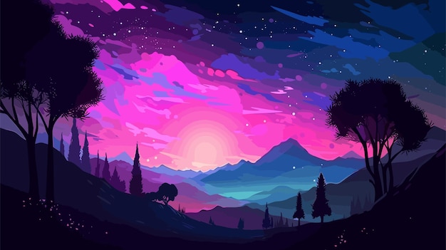 Gradient landscape wallpaper