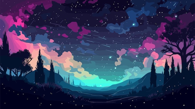 Vector gradient landscape wallpaper