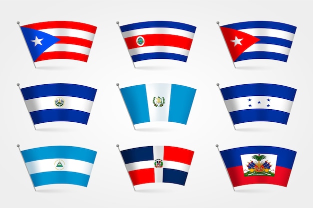 ベクトル グラデーションのラテンアメリカの国旗の図