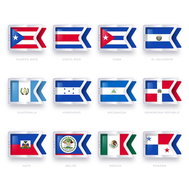 Vector gradient latam flags illustration