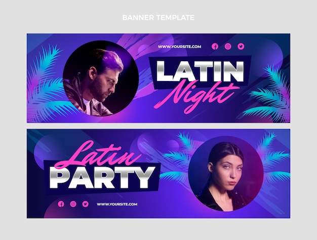 Vector gradient latin dance party template