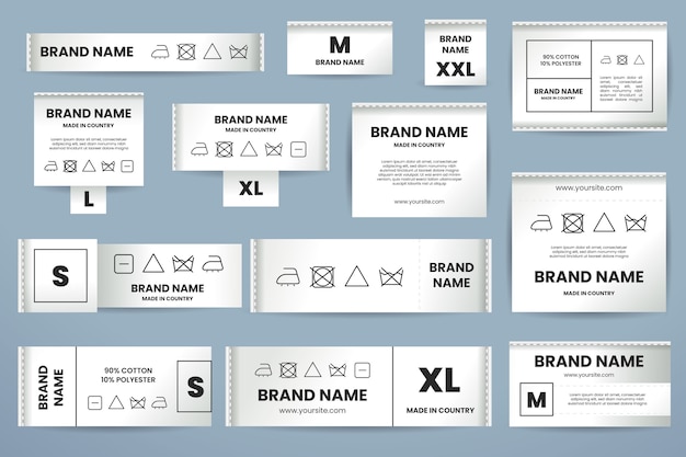 Vector gradient laundry label set