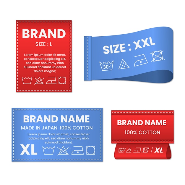 Vector gradient laundry label set