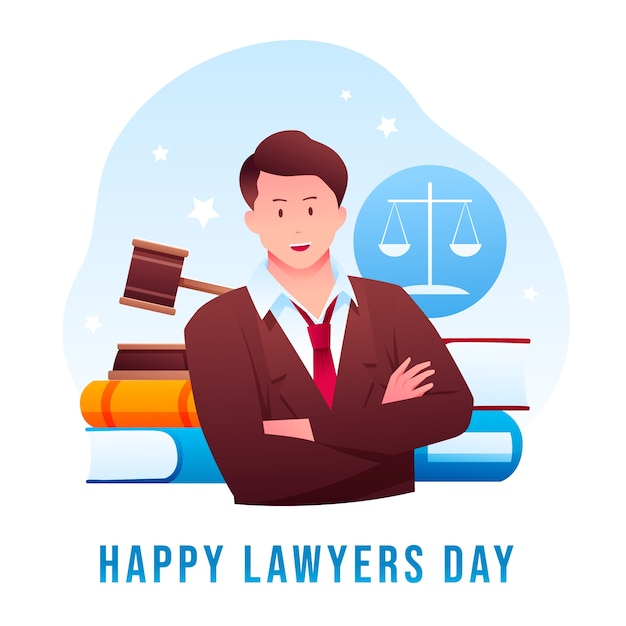 Gradient lawyers day illustration