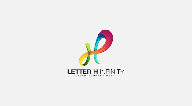 Gradiente lettera h infinito vettore modello logo design icona