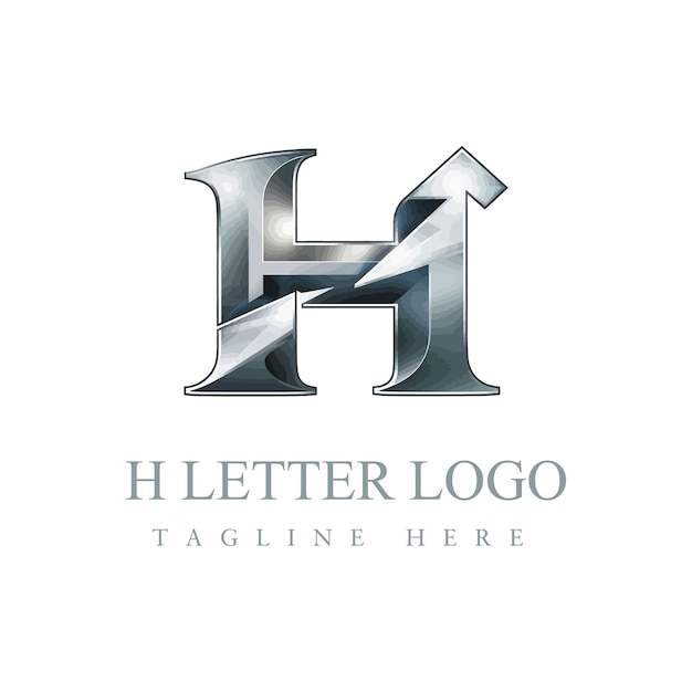 Gradient letter H logo design template