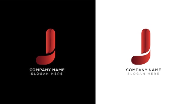 Gradiënt letter j logo-ontwerp, zwart-wit