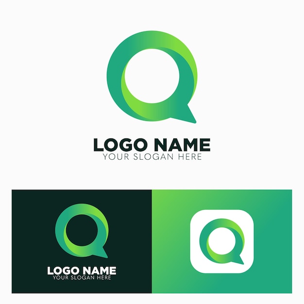 Gradient Letter Q logo template design