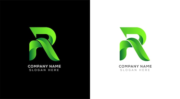 gradient letter r logo design