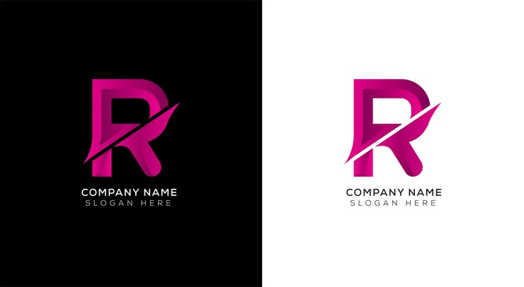 Vector gradient letter r logo design