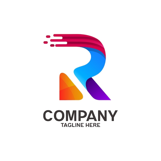 Gradient letter r logo