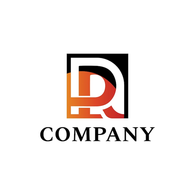 Vector gradient letter r square logo
