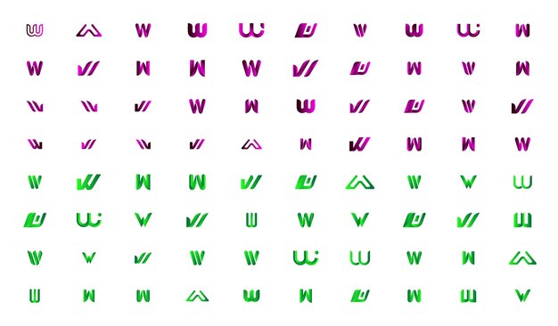 그라데이션 문자 W 로고 컬렉션