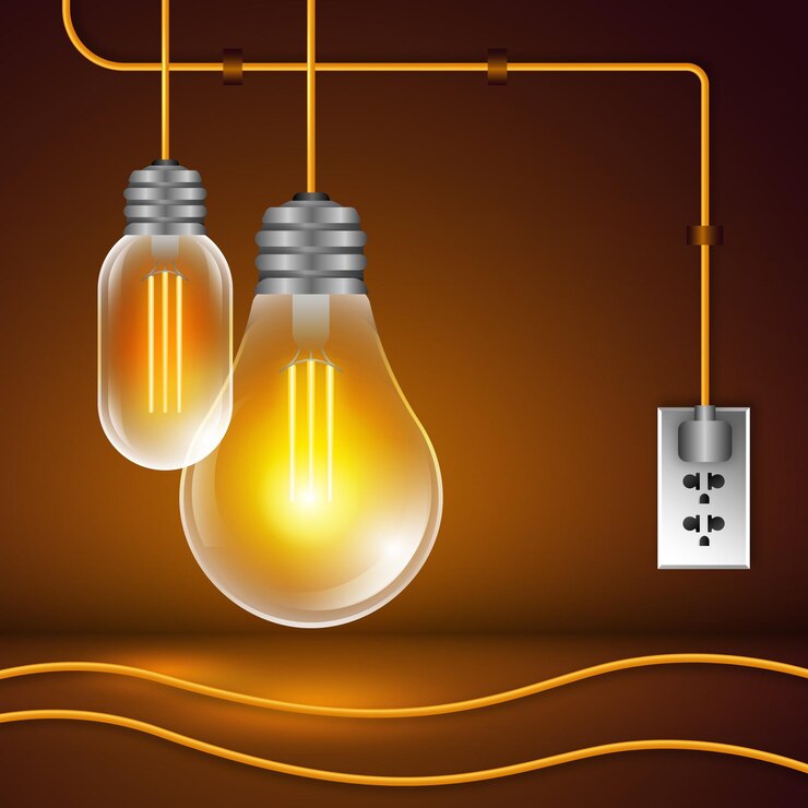 वेक्टर gradient light bulb with electricity