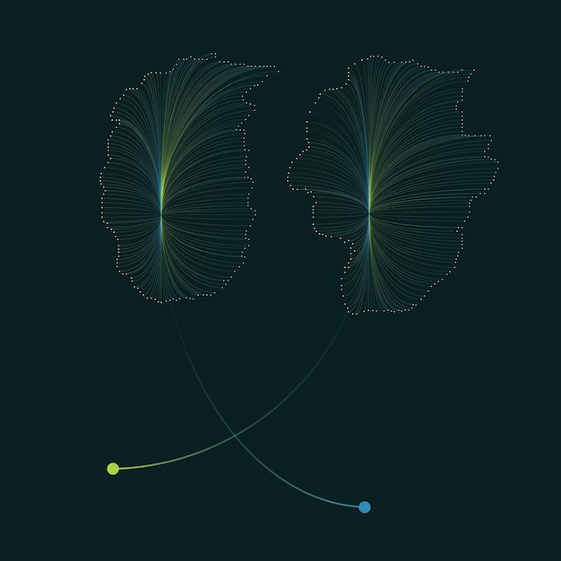 Gradient line art leaf design template