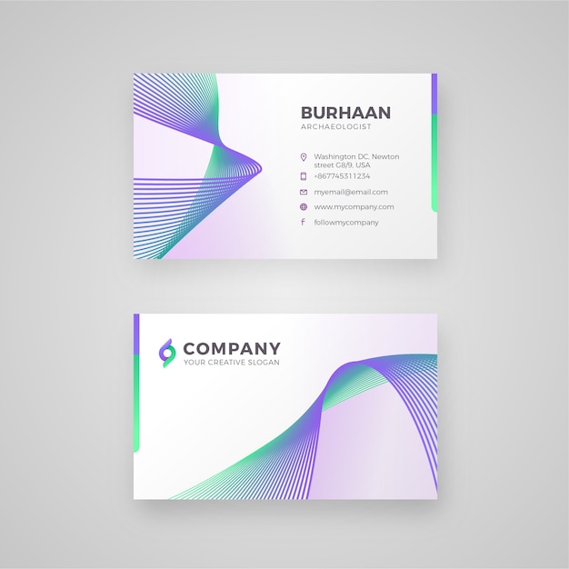 Vector gradient line  business card