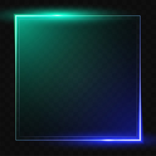 Vector gradient line vector design from green to blue. blank square banner design.