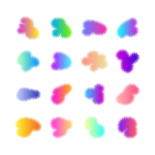 Gradient liquid blob shapes