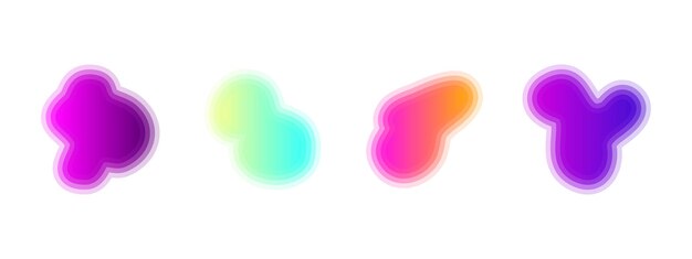 Gradient liquid blob shapes