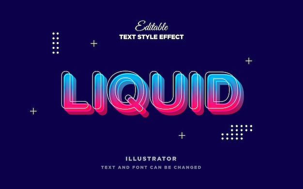 Gradient liquid trendy text style