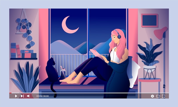 Gradient lo-fi illustrations