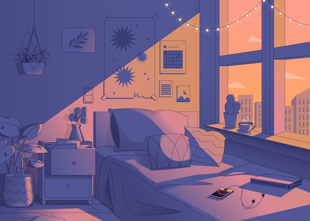 Gradient lo-fi illustrations