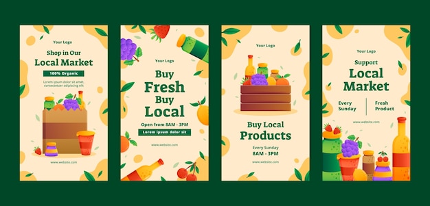 Gradient local market instagram stories