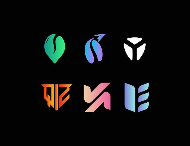 Vector gradient logo design set