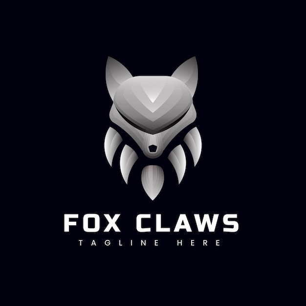 Gradient logo fox claws template