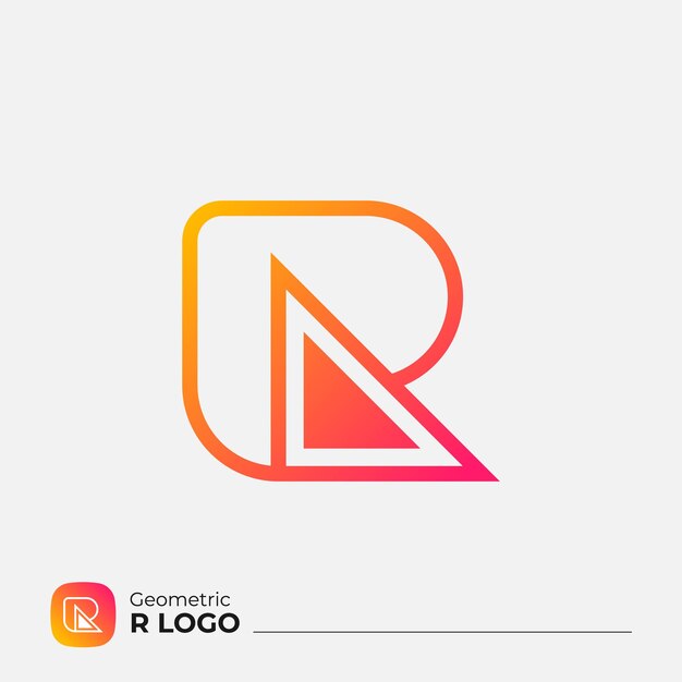 Vettore gradient logo outstanding professional trendy rrtistic r initial alphabet logo icon vector design