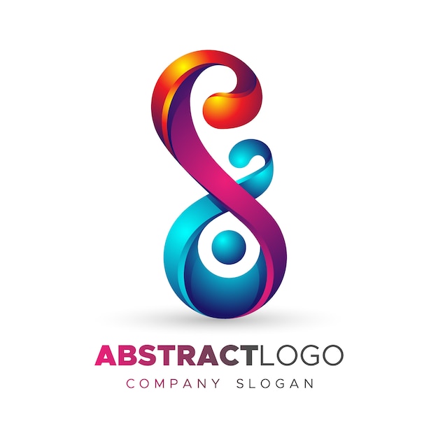 Vector gradient logo template with abstract shape