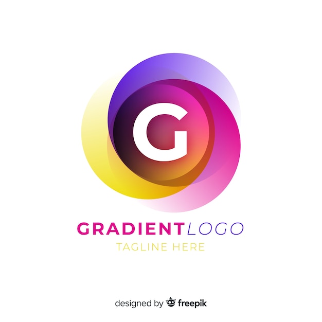 Vector gradient logo template with abstract shape