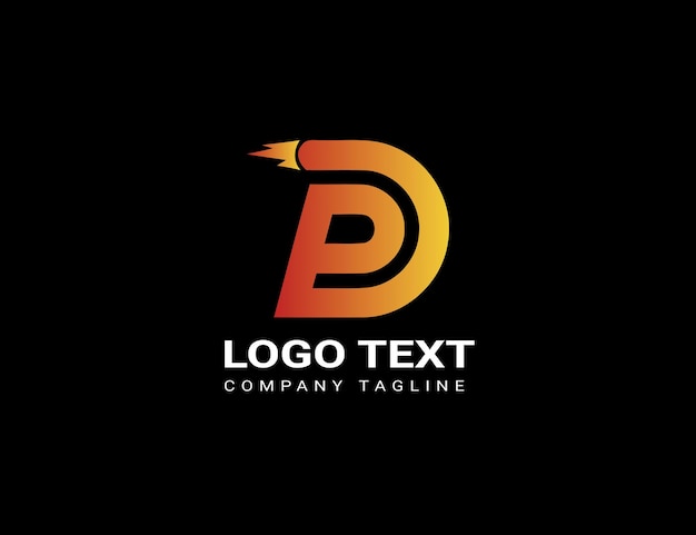 Vector gradient logo with abstract dp icon