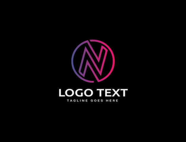 Gradient logo with abstract letter nr