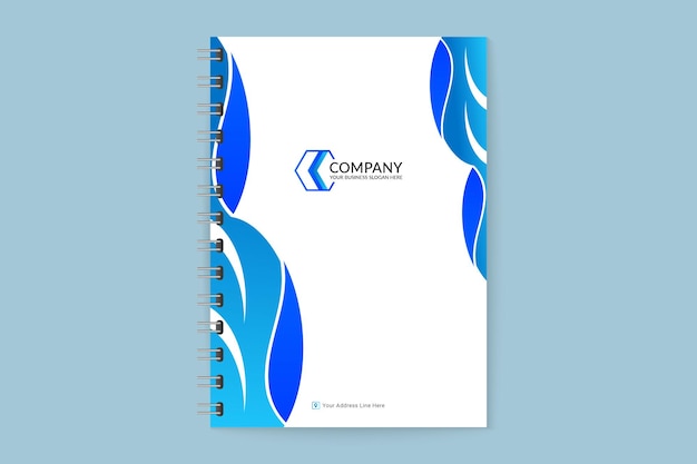 Gradiënt luxe blauwe kleur Golf stijl notebook voorbladsjabloon