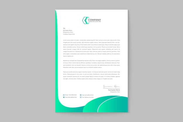 Gradient luxury abstract geometric letterhead template