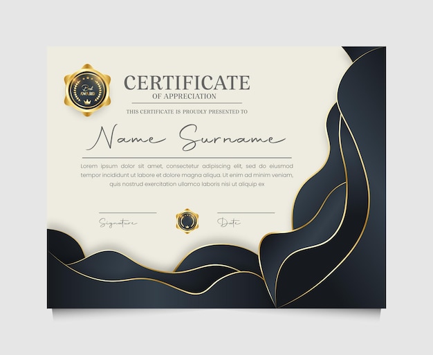 Gradient luxury certificate design