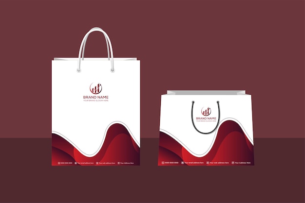 gradient luxury corporate professional unique creative shopping bag design
