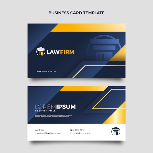 gradient luxury law firm horizontal business card