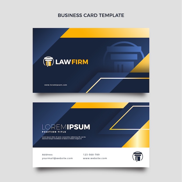 Vector gradient luxury law firm horizontal business card