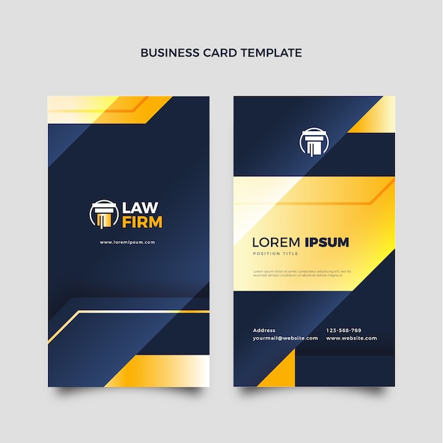 Vector gradient luxury law firm vertical business card