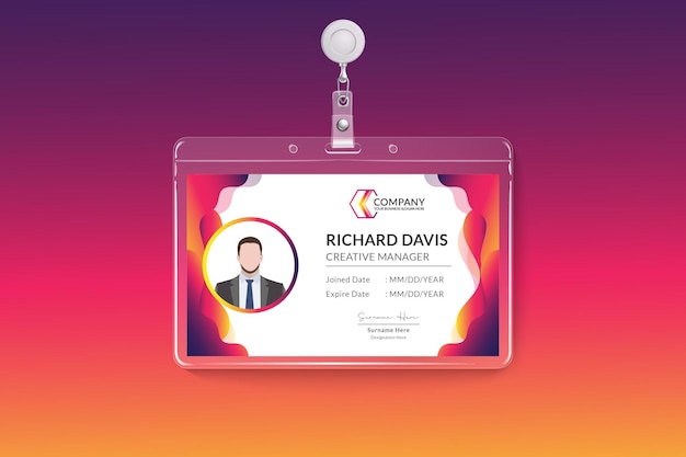 Gradient luxury modern creative employee ID card design