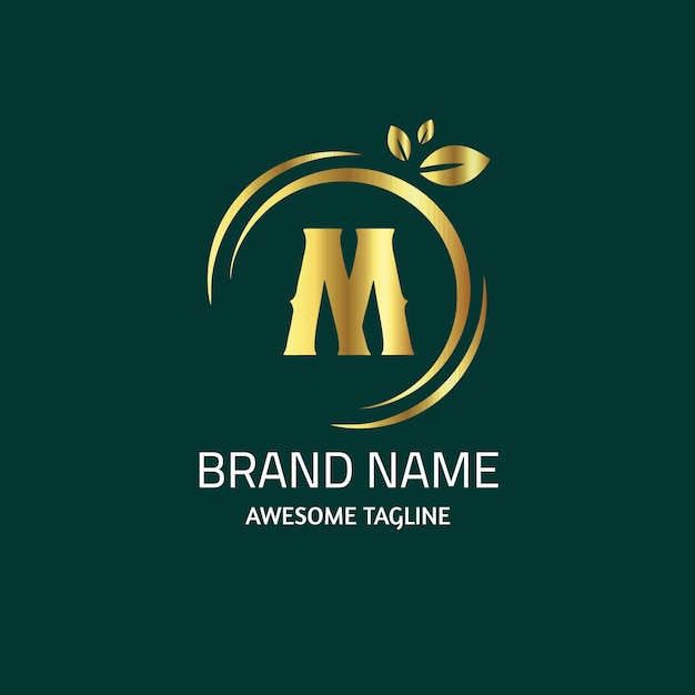 gradient m logo design template