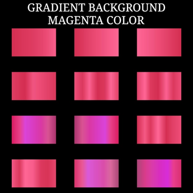 Gradient magenta color palette set Color 2023