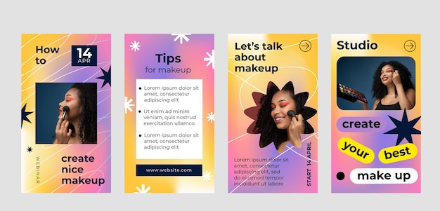 Vector gradient makeup artist ig stories