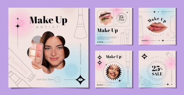 gradient makeup artist instagram posts