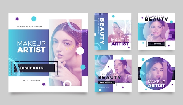 ベクトル グラデーションメイクアップアーティストのinstagramの投稿